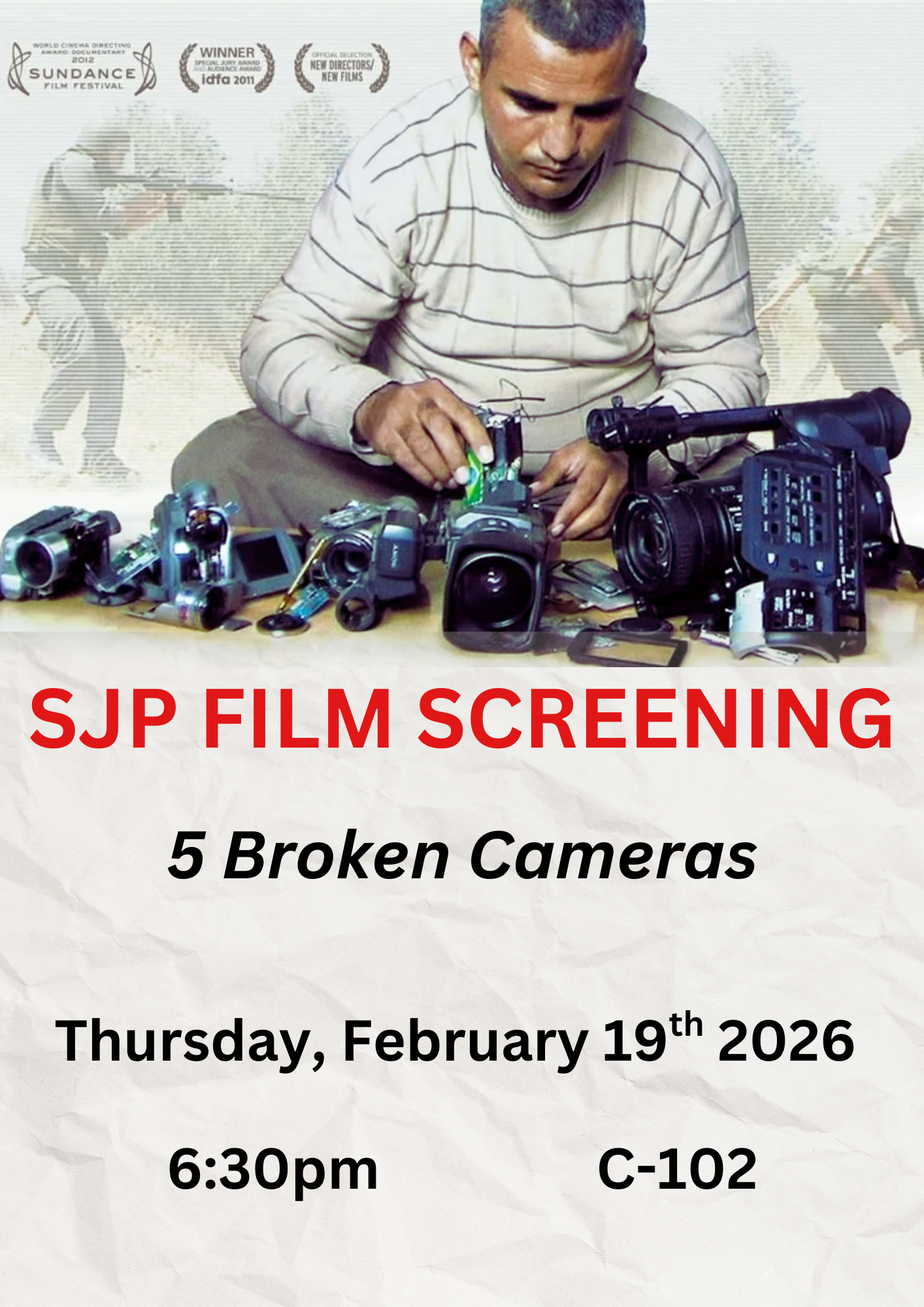 5 BROKEN CAMERAS SCREENING